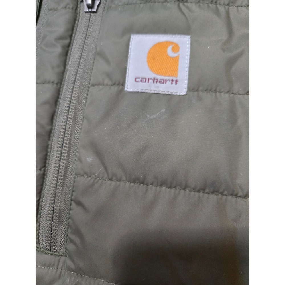 Carhartt Gilliam Vest Mens Medium Olive Green Quilted Puffer Jacket 102286 316 - Picture 4 of 8